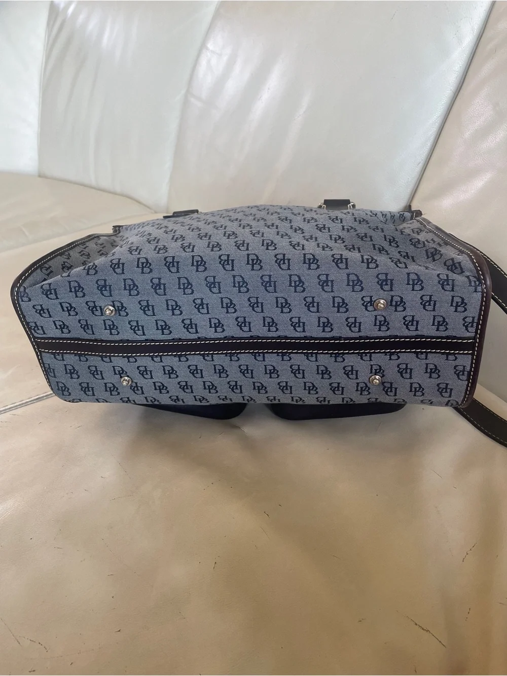 Dooney & Bourke Satchel Bag in Blue and Brown